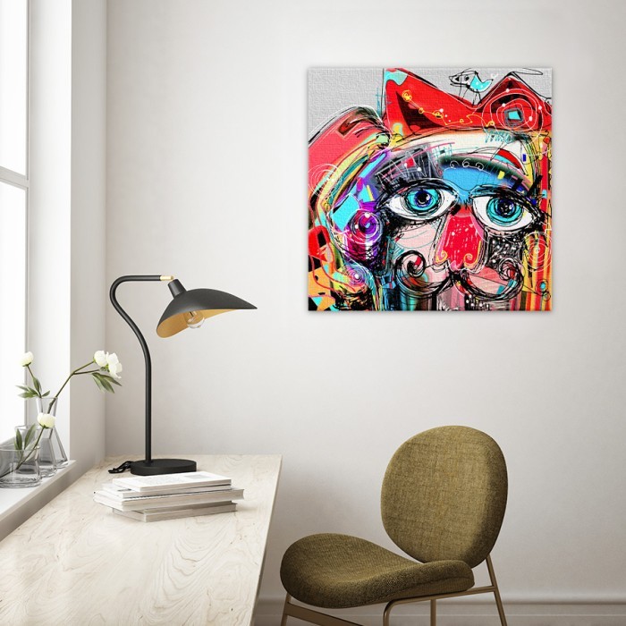 Πίνακας σε καμβά για το σαλόνι με Abstract προσωπογραφία
