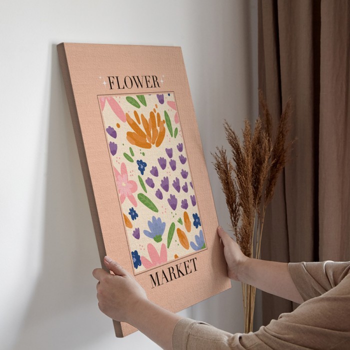 Πίνακας σε καμβά για την διακόσμηση τοίχου με Πολύχρωμα λουλούδια