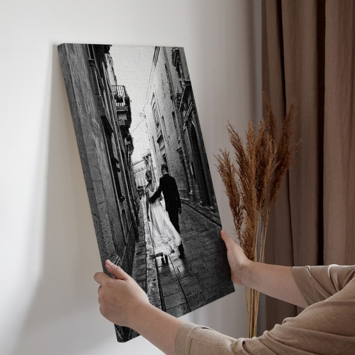 Νεόνυμφο ζευγάρι σε Πίνακα σε καμβά για την διακόσμηση τοίχου