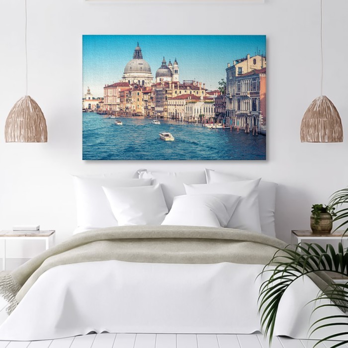 Πίνακας σε καμβά για την κρεβατοκάμαρα με το Κανάλι της Βενετίας 