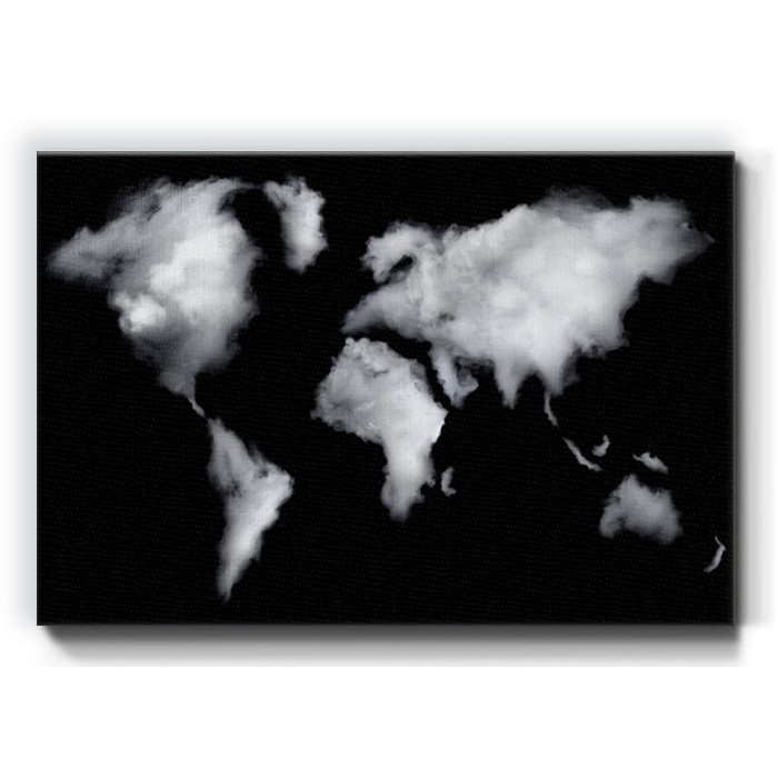 Παγκόσμιος χάρτης από καπνό σε Πίνακα σε καμβά