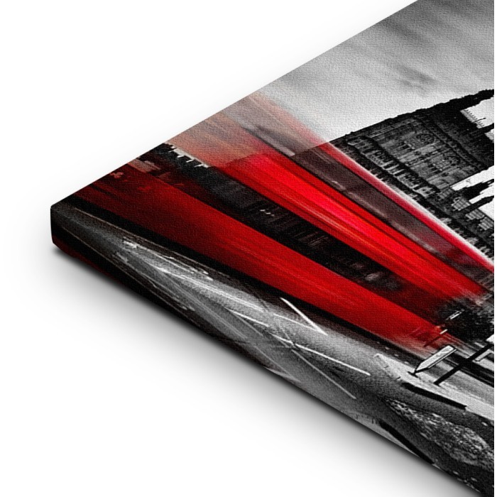 Κόκκινα λεωφορεία στο Λονδίνο σε έτοιμους πίνακες με τελάρο και κορνίζα