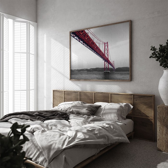 Πίνακας σε καμβά για το σαλόνι με  Κόκκινη γέφυρα