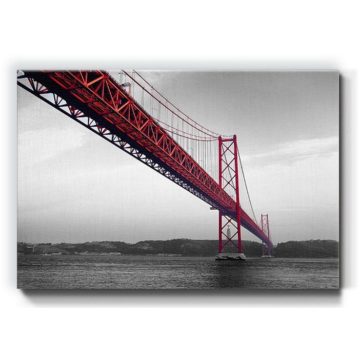 Πίνακας σε καμβά με κόκκινη γέφυρα