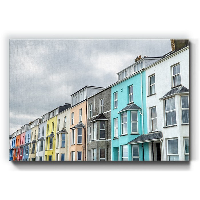 Χρωματιστά σπίτια σε Πίνακα σε καμβά