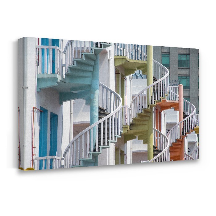 Πολύχρωμες σκάλες σε Πίνακα σε καμβά με τελάρο