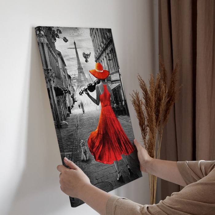 Γυναίκα με βιολί σε Πίνακα σε καμβά για την διακόσμηση τοίχου