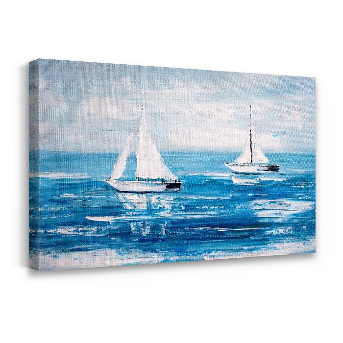 Πίνακας σε καμβά με τελάρο με Ιστιοπλοϊκά στη θάλασσα