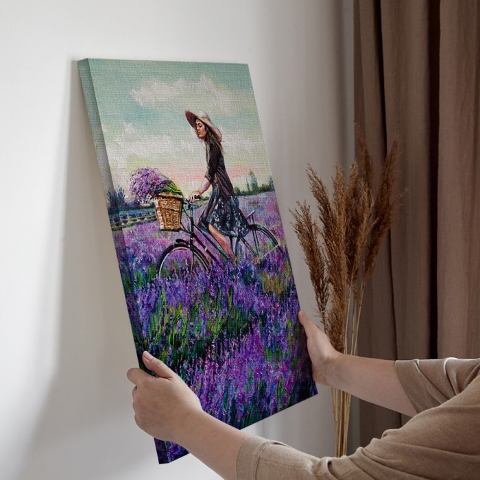 Πίνακας σε καμβά για την διακόσμηση τοίχου με Βόλτα με το ποδήλατο