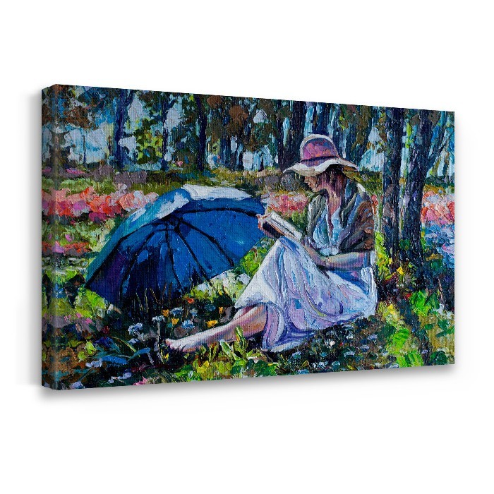 Πίνακας σε καμβά με τελάρο με Γυναίκα στο πάρκο