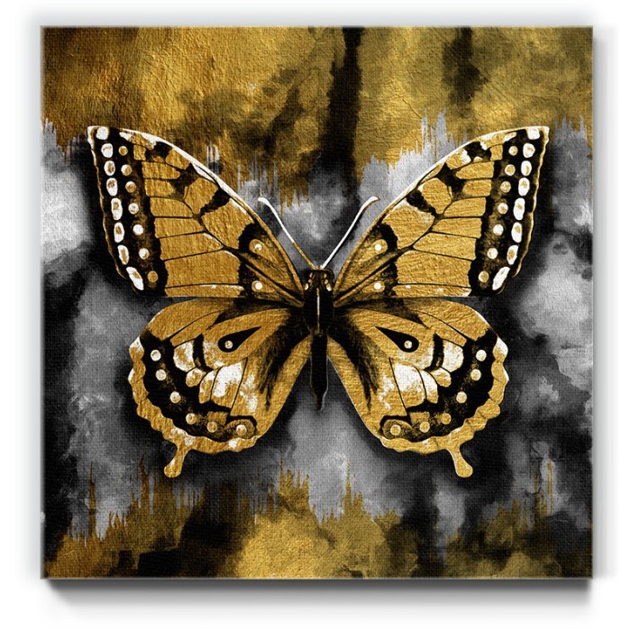 Πίνακας σε καμβά με Χρυσή πεταλούδα