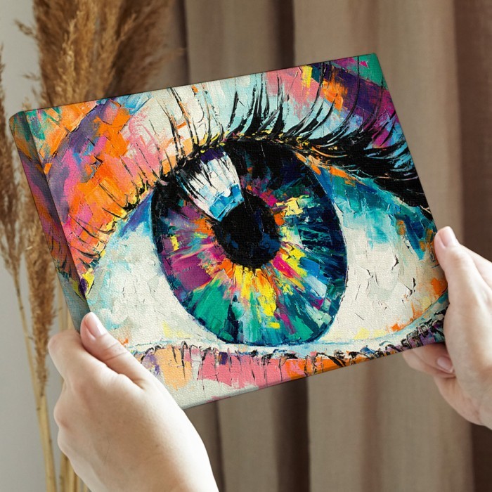 Πίνακας σε καμβά για την διακόσμηση τοίχου με Πολύχρωμο μάτι