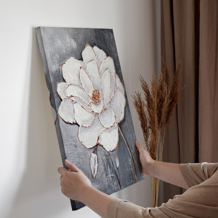 Πίνακας σε καμβά για την διακόσμηση τοίχου με Λευκό λουλούδι