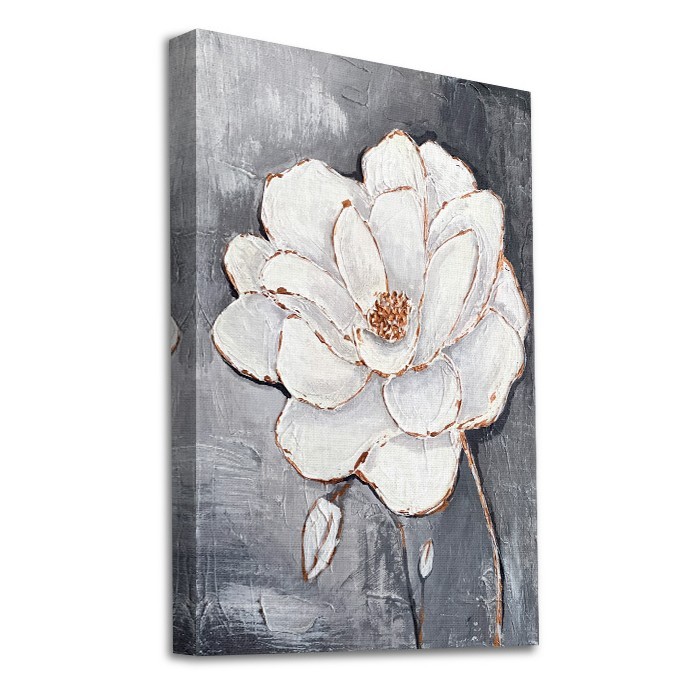 Πίνακας σε καμβά με τελάρο με Λευκό λουλούδι