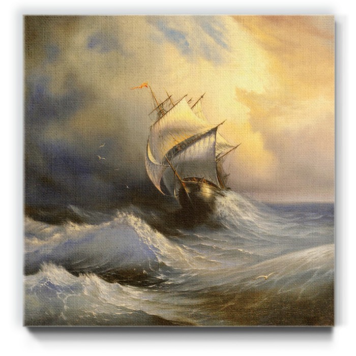 Πίνακας σε καμβά με Καράβι σε θυελλώδη θάλασσα