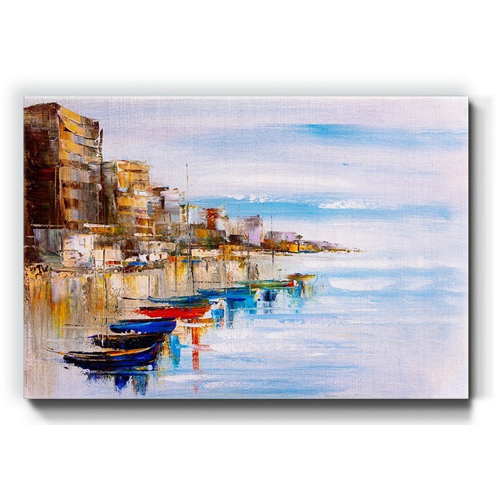 Πίνακας σε καμβά με Βάρκες στο λιμάνι