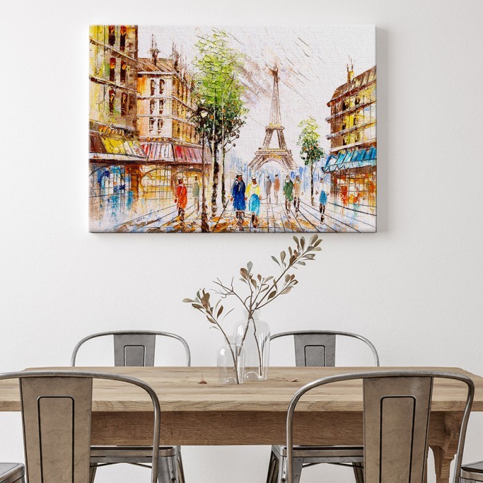 Πίνακας σε καμβά για το σαλόνι με Πεζόδομο στο Παρίσι 