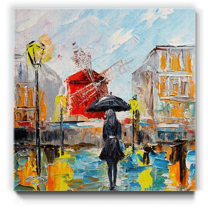 Πίνακας σε καμβά με Γυναίκα με ομπρέλα