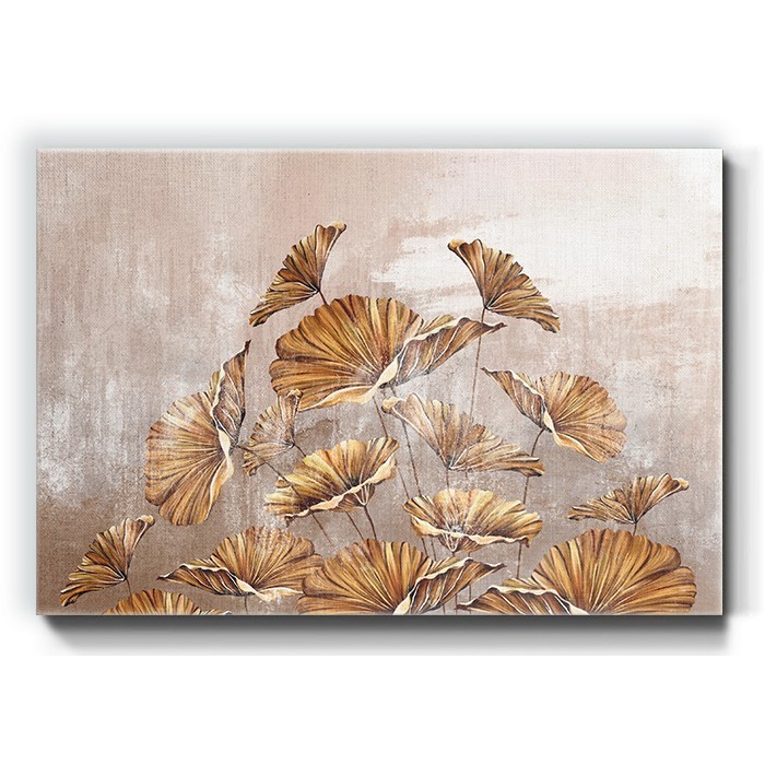 Πίνακας σε καμβά με Ζωγραφισμένα χρυσά φύλλα