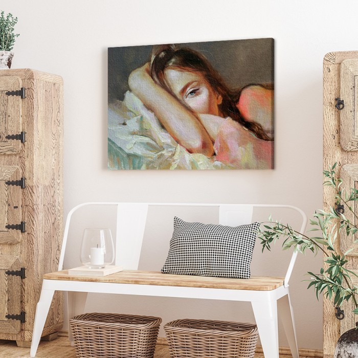 Πίνακας σε καμβά για το σαλόνι με Πορτρέτο γυναίκας
