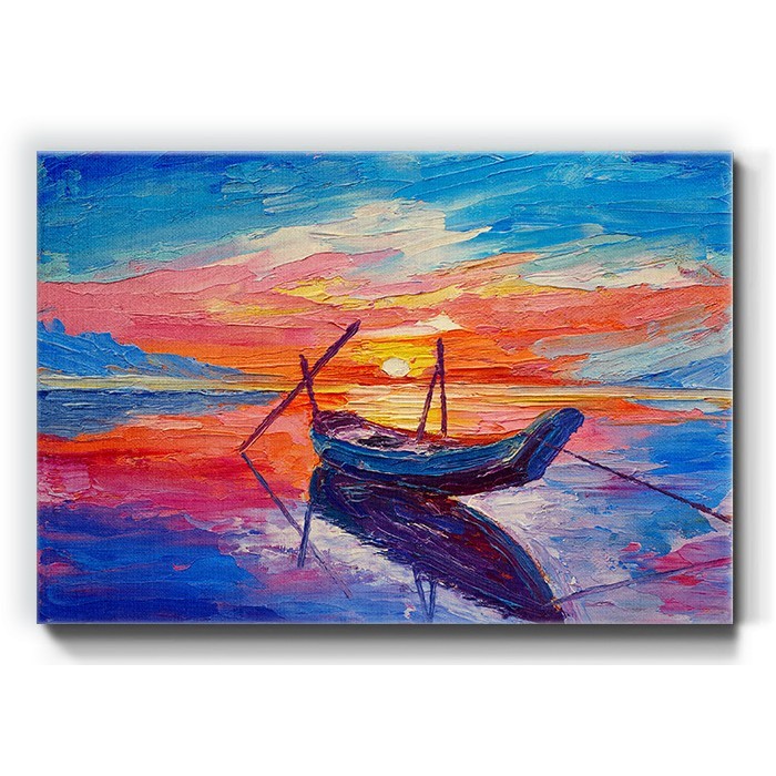 Πίνακας σε καμβά με Αλιευτικό σκάφος στη θάλασσα
