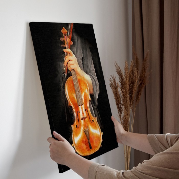 Άνδρας με βιολί σε Πίνακα σε καμβά για την διακόσμηση τοίχου 