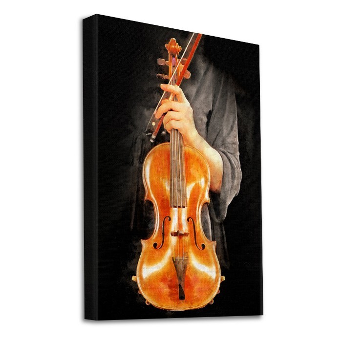 Άνδρας με βιολί σε Πίνακα σε καμβά με τελάρο 
