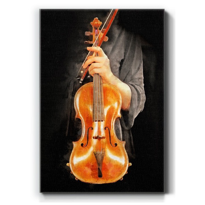 Άνδρας με βιολί σε Πίνακα σε καμβά 