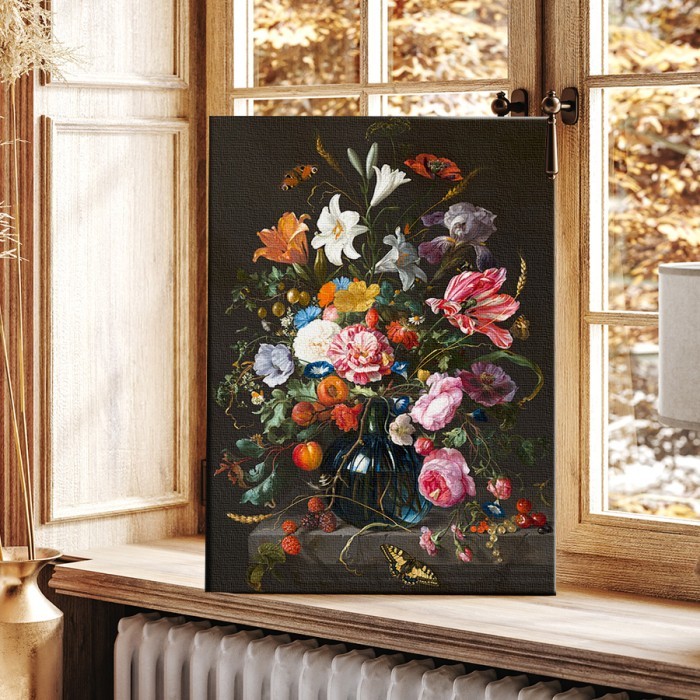 Πίνακας σε καμβά για το σαλόνι με Βάζο με λουλούδια