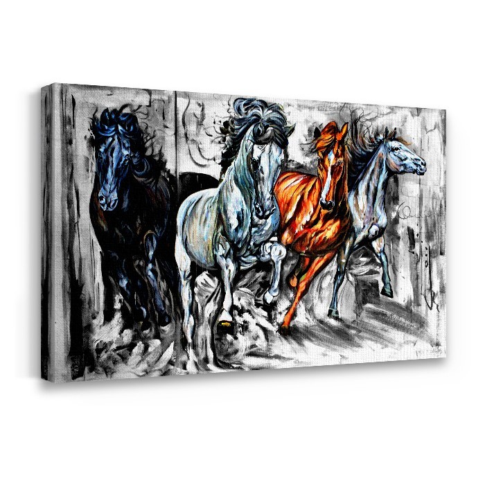 Πίνακας σε καμβά με τελάρο με Άγρια άλογα