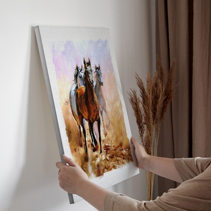 Πίνακας σε καμβά για την διακόσμηση τοίχου με Άλογα που καλπάζουν