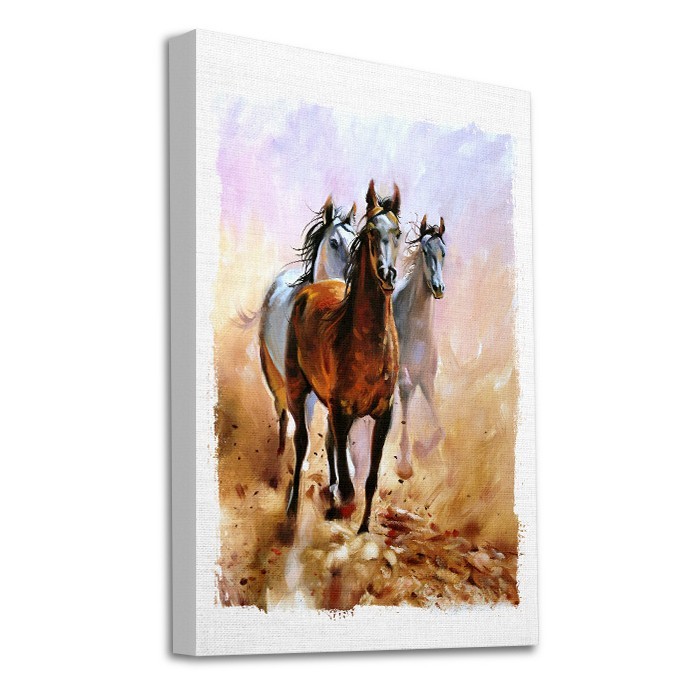 Πίνακας σε καμβά με τελάρο με Άλογα που καλπάζουν