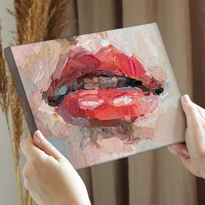 Πίνακας σε καμβά για την διακόσμηση τοίχου με Κόκκινα χείλη