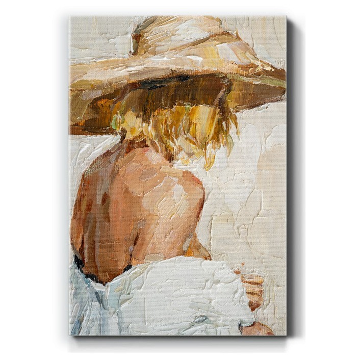 Πίνακας σε καμβά με Γυναίκα με ψάθινο καπέλο