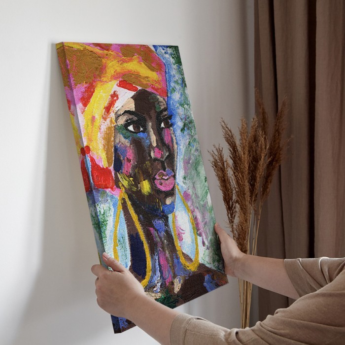 Πίνακας σε καμβά για την διακόσμηση τοίχου με Πορτρέτο Αφρικανής γυναίκας