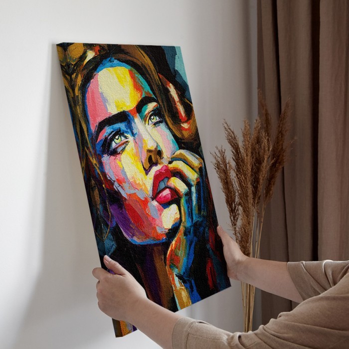 Πίνακας σε καμβά για την διακόσμηση τοίχου με Πολύχρωμο πορτρέτο γυναίκας