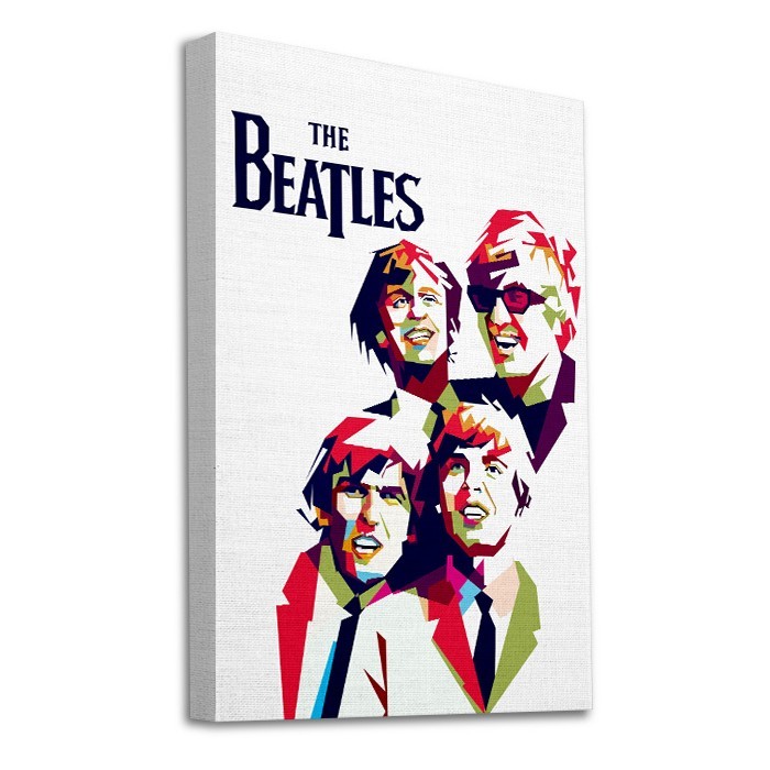 Πολύχρωμη εικογράφηση Beatles σε Πίνακα σε καμβά με τελάρο