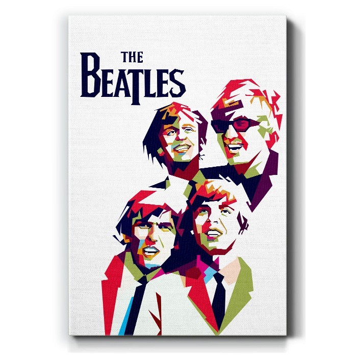 Πολύχρωμη εικογράφηση Beatles  σε Πίνακα σε καμβά 