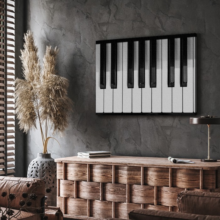 Πλήκτρα πιάνου σε Πίνακα σε καμβά για το σαλόνι
