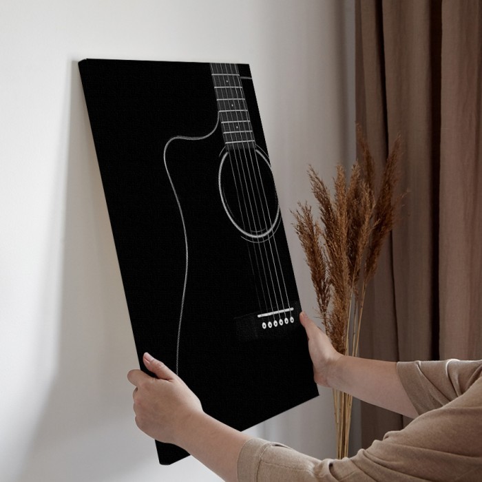 Πίνακας σε καμβά για την διακόσμηση τοίχου με Σιλουέτα κιθάρας