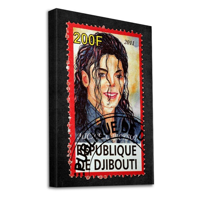 Γραμματόσημο Michael Jackson σε Πίνακα σε καμβά με τελάρο