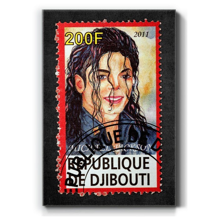 Γραμματόσημο Michael Jackson  σε Πίνακα σε καμβά 
