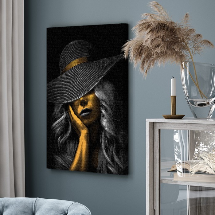 Πίνακας σε καμβά για το σαλόνι με Γυναίκα με χρυσό δέρμα