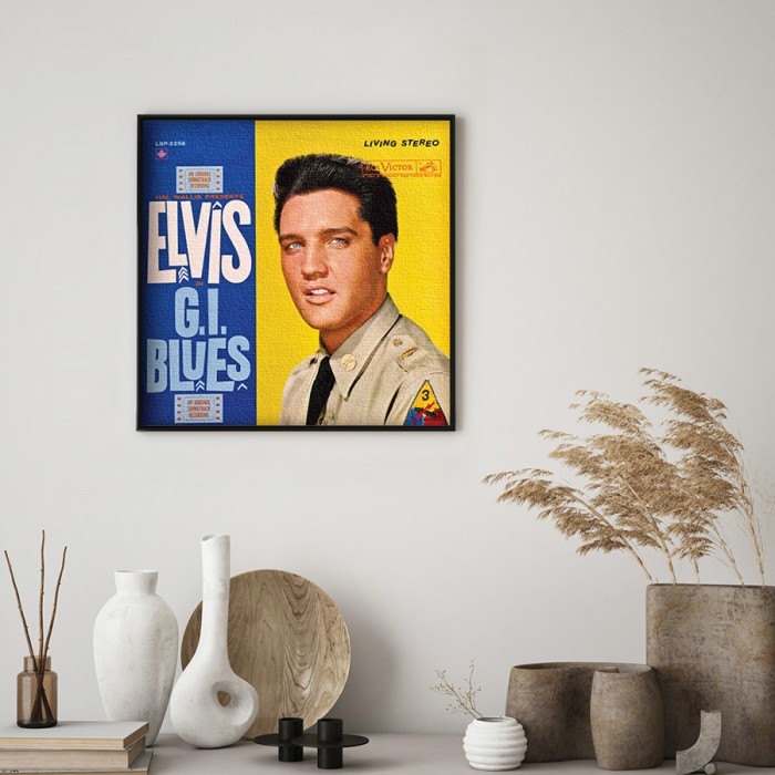 Πίνακας σε καμβά με κορνίζα Elvis Presley