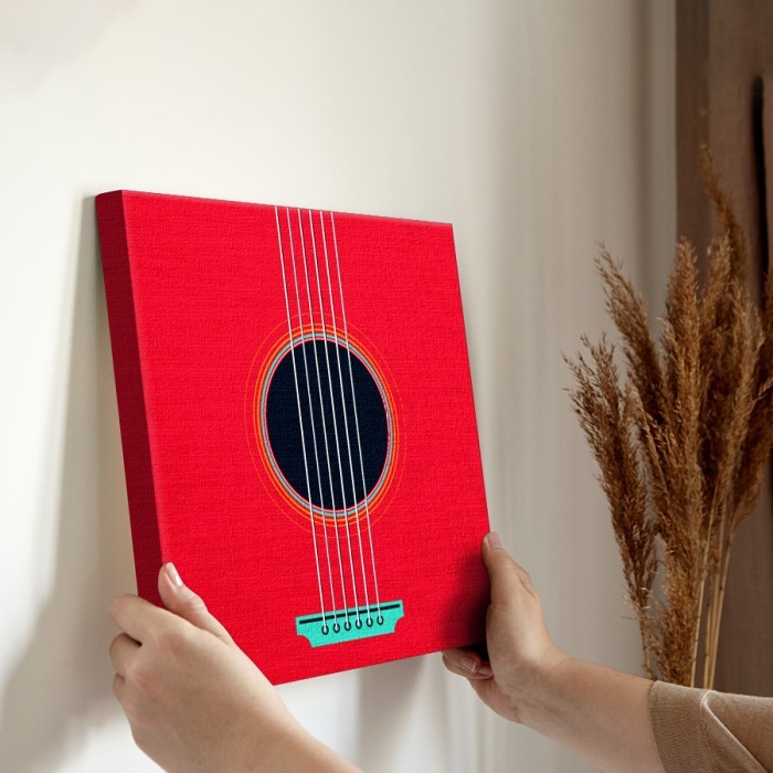 Εικονογράφηση κιθάρας σε Πίνακα σε καμβά για την διακόσμηση τοίχου