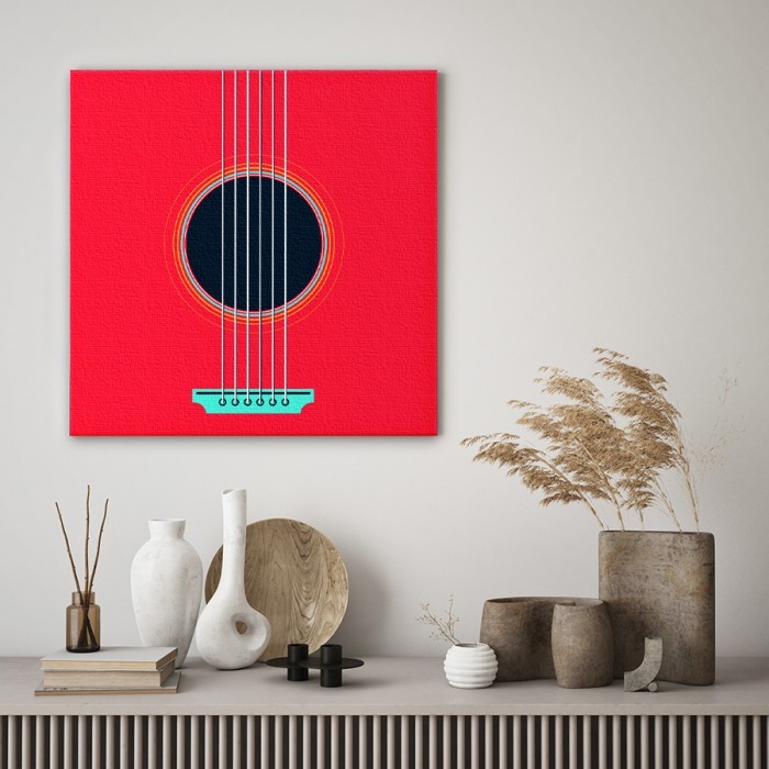 Εικονογράφηση κιθάρας σε Πίνακα σε καμβά για το σαλόνι