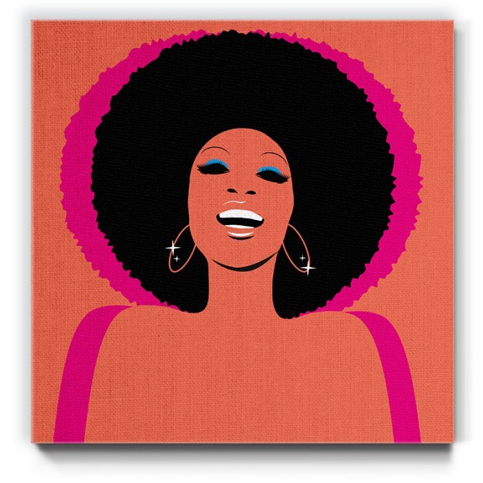 Αφροαμερικανίδα τραγουδίστρια  σε Πίνακα σε καμβά 