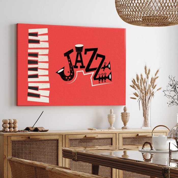Τζαζ μουσική σε Πίνακα σε καμβά για το σαλόνι