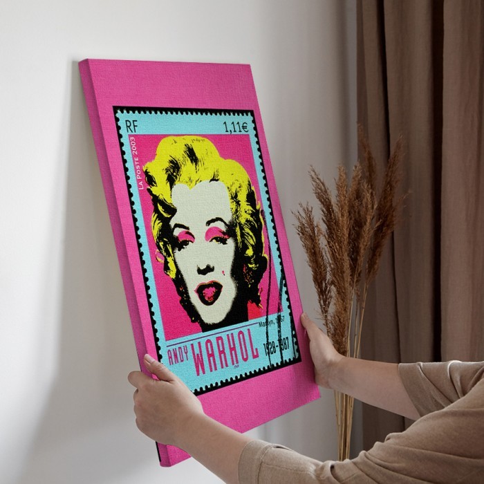 Γραμματόσημο Marilyn Monroe σε Πίνακα σε καμβά για την διακόσμηση τοίχου