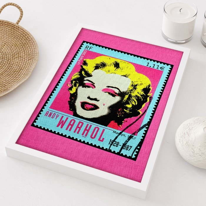 Γραμματόσημο Marilyn Monroe σε Πίνακα σε καμβά με κορνίζα 
